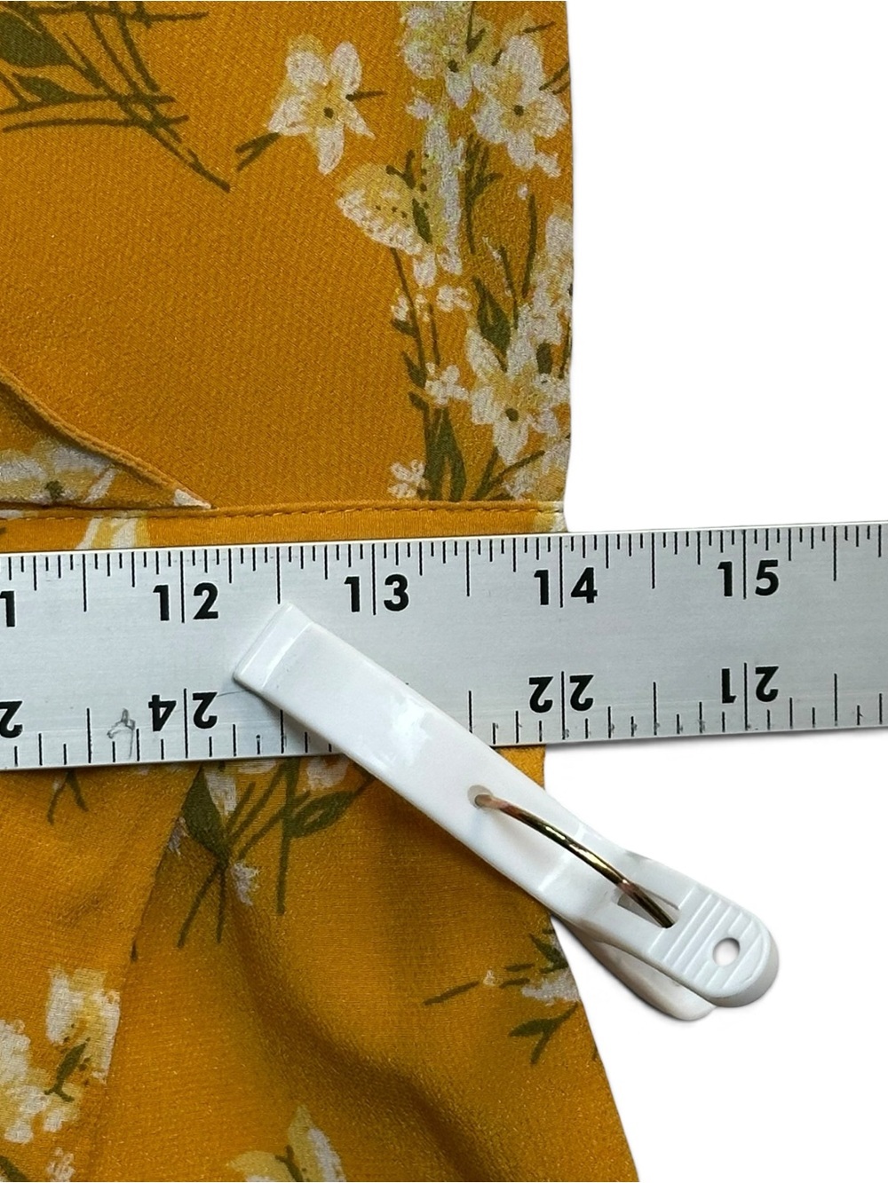 Madewell Mustard Yellow Floral Silk Wrap Midi Dress Size 6 - Picture 12 of 14